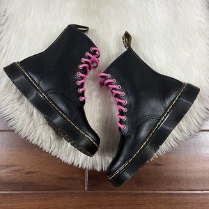 Dr Martens Size W 5 / M 4 Black Pink Laces Zavala‎ Combat Boots